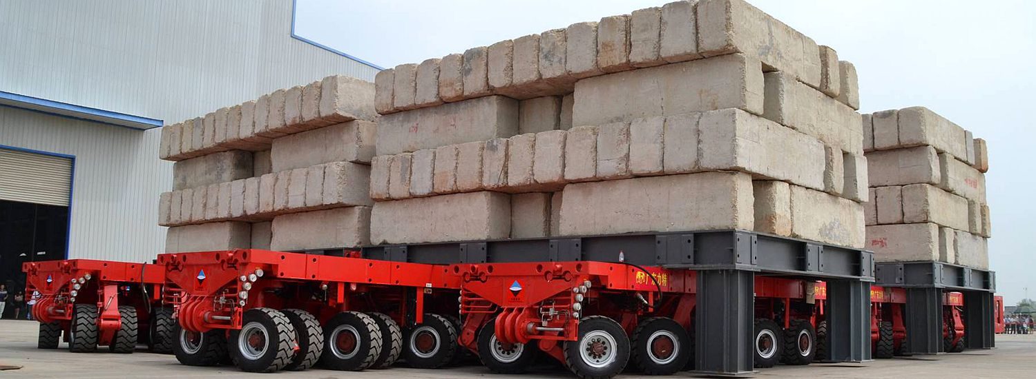 Self-propelled modular transporter (SPMT) with 40 t axle lines